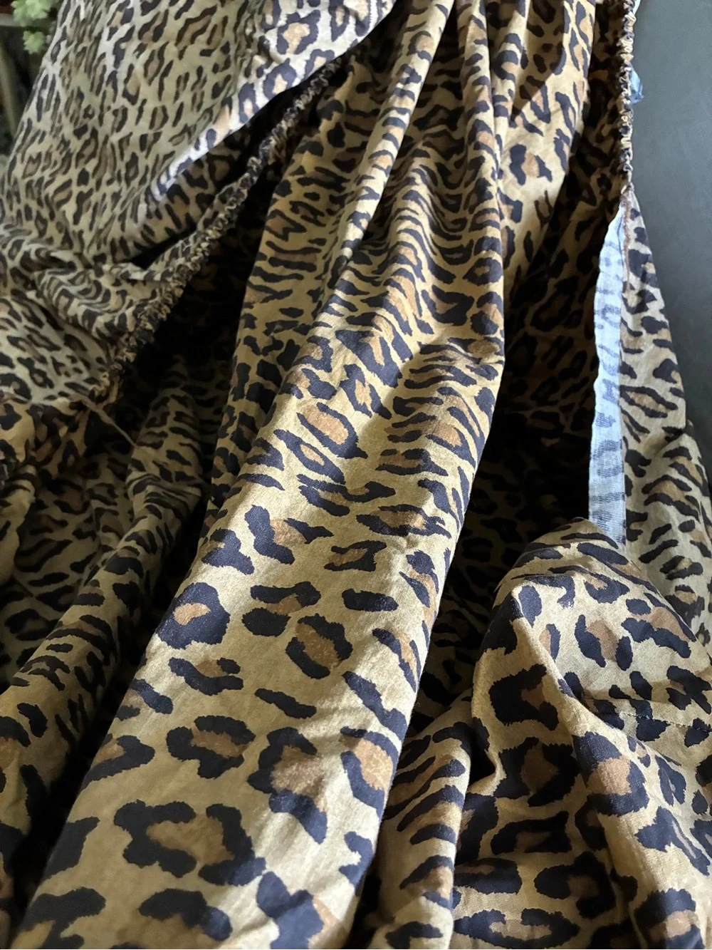 Vintage Ralph Lauren Home GuinevereLeopard-Print Fitted Sheet in Brown and Cream